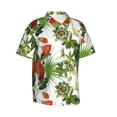 thumbnail image 2 of Hawaiian Shirt For Men, Red Macaw Parrot Flower Plant Mens Button Down Short Sleeve Shirt, Summer Beach Shirts For Men, 2 of 2