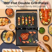 Costway Electric Panini Press Grill Sandwich Maker with LED Display & Removable Drip Tray