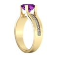 thumbnail image 6 of Amethyst 1.20 ctw Ring with Diamonds 14K Yellow Gold Bridge Channel set Princess, 6 of 7