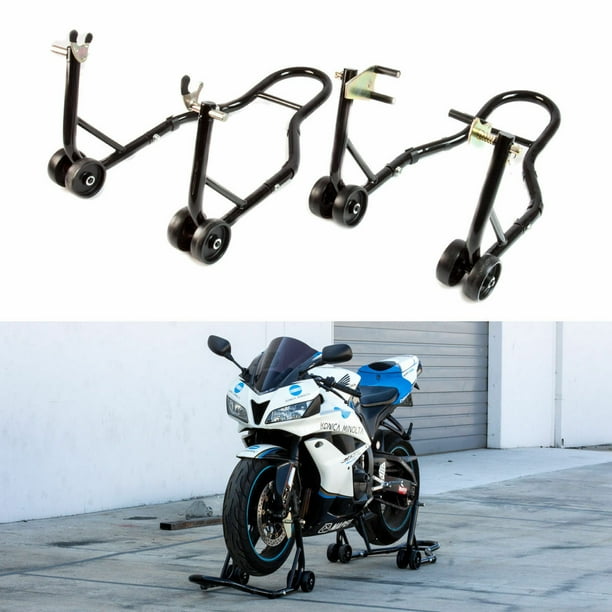 Motorcycle Stand Front and Rear Wheel Lift Paddock Hook Swingarm
