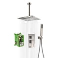 thumbnail image 1 of Shower Faucet Set System Brushed Nickel, Ceiling Shower Faucets Sets Complet with Rough-in Valve, 10 Inches High Pressure Rain Shower Head and Handheld, 1 of 5