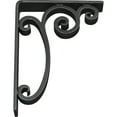 thumbnail image 6 of Ekena Millwork 2"W x 7 1/2"D x 10"H Avery Wrought Iron Bracket, (Triple center brace), Powder Coated Black, 6 of 11