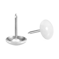 Uxcell 40Pack 11mmx17mm Round Head Decorative Upholstery Tacks Furniture Nails, White