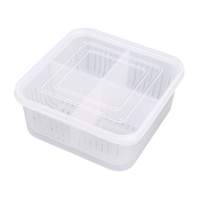 Birdeem Covered Four Green Ginger Slices Garlic Fresh-Keeping Box Refrigerator Fruit and Vegetable Storage Kitchen with Lid Storage Box