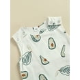 thumbnail image 6 of Bagilaanoe Infant Newborn Baby Boy Girl Summer Outfits Sleeveless Jumpsuit Avocado Romper Onesie Overall, 6 of 8