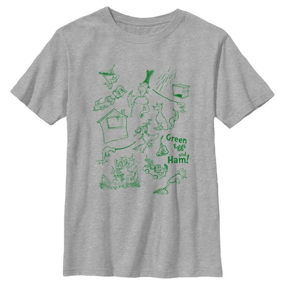 Boy's Dr. Seuss Green Eggs and Ham Sketches Graphic T-Shirt
