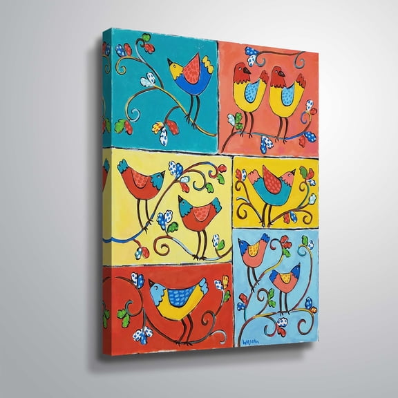 ArtWall Bird Stories, Gallery Wrapped Canvas by Holly Wojahn