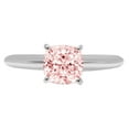 thumbnail image 7 of Solitaire Engagement Ring for Women - 1.5ct Simulated Pink Diamond in 14K White Gold Promise Ring, 7 of 7