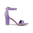 thumbnail image 4 of BLISSFUL STEP Women's Shoes Ankle Strap Block Heel Buckle Open Toe Sandals Purple 8.5, 4 of 8