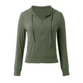thumbnail image 3 of Ladies Yoga Hooded Slim Fitness Clothes High Elastic Breathable Running Jacket Clothes for Women Women Vest plus Juniors Zip up Hoodie Women Turtleneck Hoodie Jackets Long Sleeve Casual Color Women, 3 of 8