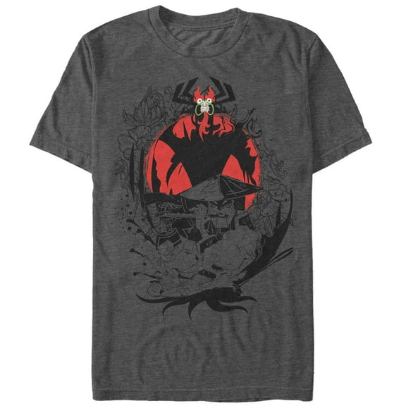 Men's Samurai Jack Aku Sun Frame  Graphic Tee Charcoal Heather 5X Large