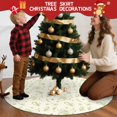 thumbnail image 5 of 48 Inch Christmas Tree Skirt – Velvet Plush Tree Mat, Soft Thickened Polyester with Red Ties, Single-Sided Printing, Available in 30in/36in/48in, Perfect for Holiday Xmas Tree Decoration, 5 of 7