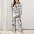 thumbnail image 2 of Fotbe Country Farm Scene Pattern Long Sleeve Pajama Set for Women,Sleepwear Set,2-piece Loungewear Set,Soft PJs Comfy Nightwear with Pockets -Small, 2 of 7