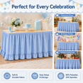 thumbnail image 4 of Teacher Desk Skirts，6 ft x 30 Inch Ruffled Table Skirt Decor Supplies for Classroom Teacher Office Desk Decor, Farmhouse Home Kitchen Party Blue, 4 of 9