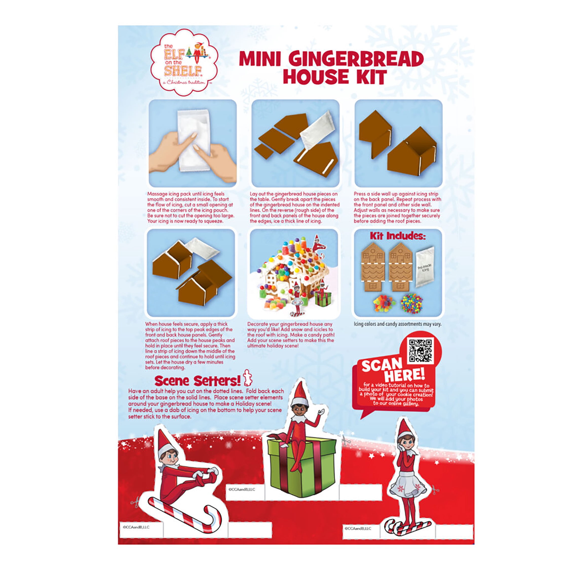 (2 pack) The Elf on the Shelf Mini Gingerbread House Kit, 7 oz