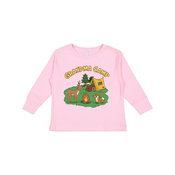 Inktastic Grandma Camp with Camping Animals Boys or Girls Long Sleeve Toddler T-Shirt
