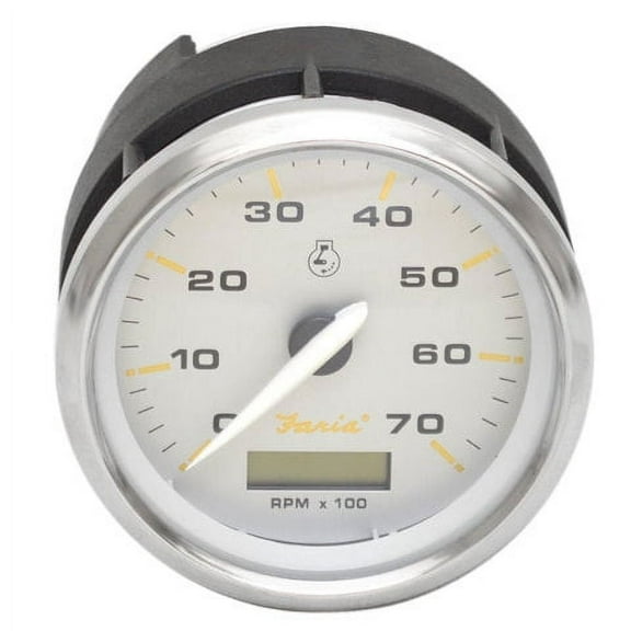 Faria Boat Tachometer Gauge THC056A | 3 1/4 Inch Kronos Silver Mercury