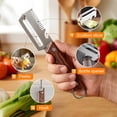 thumbnail image 5 of Multifunctional Vegetable Peeler for Kitchen – 2026 New Kitchen Multi-function Stainless Steel Peeler – Thickened Fruit Peeler with Wooden Handle for Shredding Scallions, 5 of 8