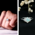 thumbnail image 3 of Rosec Jewels Natural Ethiopian Opal Engagement Ring for Women - Princess Cut Opal Diamond Ring - AAA Quality - with Jewelry Box, 14K White Gold, US 6.50, 3 of 10