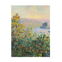 Monet 'Flower Beds At Vetheuil' Canvas Art