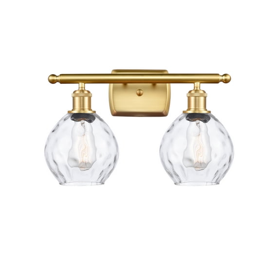 Innovations 516-2W-SG-G362 Small Waverly 2 Light Bath Vanity Light part of the Ballston Collection, Satin Gold