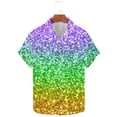 thumbnail image 3 of Ceisia Men's Mardi Gras Festive Print Short Sleeve Button-Up Shirt Collection | Tri-Color Sparkle Ombre Button-Up Shirt Gifts, 3 of 5