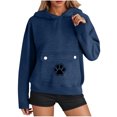 thumbnail image 5 of Levmjia Womens Sweatshirts Hooded Fashion Printed Long Sleeve Round Neck Casual Pullover Tops Work Home Soft Comfortable Breathable Holiday Everyday Wear, 5 of 7
