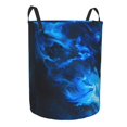 thumbnail image 2 of Daiia Blue Fire Cool Wolf Round Laundry Basket with Handles Thickened Waterproof Circular hamper,Dirty Clothes Storage Basket for Bedroom,Bathroom,College Dorm-Medium, 2 of 8