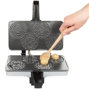 CucinaPro Piccolo Pizzelle Baker- Nonstick Electric Press Makes 4 Mini Cookies at Once- Recipe Guide Included - Fun Baking Supplies for Party, Italian Waffle Dessert Treat Making