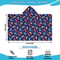 thumbnail image 2 of DarkBlue Dinosaurs Pattern Hooded Bath Towel，50"x30" for Ages 3 To 12 Kids, Quick Dry Lightweight Soft Microfiber Hood Beach Towel Cover Up for Kids, 2 of 7