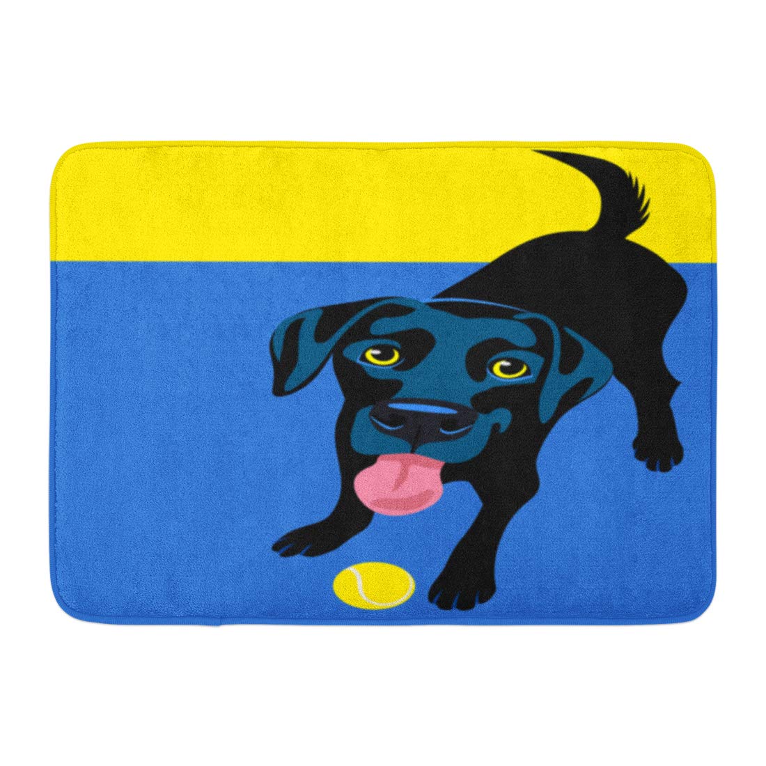 LADDKE Colorful Dog of Happy Playful Black Labrador Retriever Cartoon