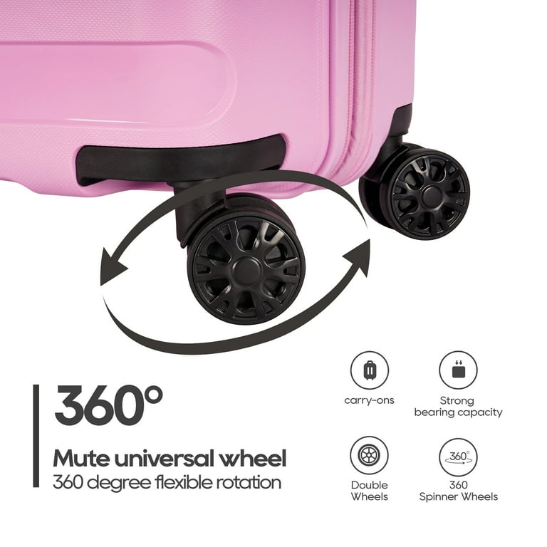 Ginza Travel 3 Piece Expandable Hardside Luggage Set,Hardshell Suitcase Sets with Spinner Wheels,TSA Lock,Light Pink, Size: 3PCS(202428)
