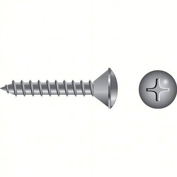 SeaChoice 00809; #10X 1-1/2 Phillips Head Oval Sheet Metal Screw Stainless Steel 100/ B
