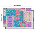 thumbnail image 6 of Multicolor Ethnic Flower Patchwork Pattern Summer Placemats Table Placemats Set Of 4-Linen Kitchen Washable Placemats Table Mats 11.8"x17.7" Non-Slip Heat Resistant, 6 of 6