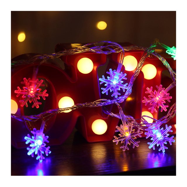CAROOTU 6M/19.7ft Snowflake Christmas Lights 40 LED String Lights Xmas Lights Waterproof