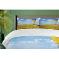 thumbnail image 4 of Ambesonne Hot Air Balloon Duvet Cover Set, Sunflower Fields, 2-Calking, Sky Blue Yellow, 4 of 7
