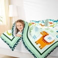 thumbnail image 4 of Homewish Teens Dinosaur Animal Bedding Comforter Set, Funny Jungle Wildlife Twin Comforter Sets, Cartoon Flower Leaf Reversible Bedding Set, Lightweight Room Decor, 2 Pieces, 4 of 8