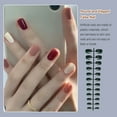 thumbnail image 3 of facefd Fake Nail Set Glossy French Style Scratch Resistant Press-on Fingernails Strong Viscosity Adjustable Solid Manicure Stickers Type 1 Type 5, 3 of 6
