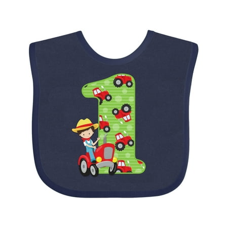 

Inktastic Tractor Boy 1st Birthday Gift Baby Boy Bib