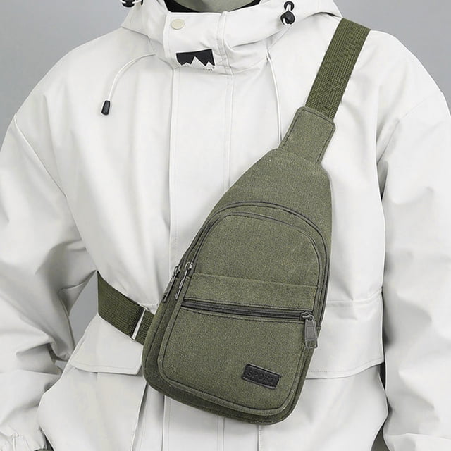 Men's Crossbody Bag, Messenger Sling Bag, Zipper Closure, Multiple Storage Compartments, for Daily Commute, Work Essentials, Travel, and Outdoor Activities