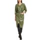 thumbnail image 1 of Abrigo de trench de cuero sintético INSPIRE CHIC para mujeres, vestido midi de fiesta y club de manga 3/4 con botones y escote en V, verde M, 1 of 1