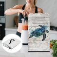 thumbnail image 5 of ZIATUBLES Turtle Wood Grain Print Juicer Machine Dust Cover with Top Carrying Handle Stain Resistant Kitchen Appliance Decor Accessories Easy to Clean, Small Size, 8 "W x 8 "D x 17 "H, 5 of 7