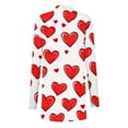 thumbnail image 4 of Women's Valentine's Coat Long Sleeve Heart Print Tunic Lounge Cardigan Top White-1 5XL, 4 of 4