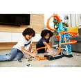 thumbnail image 3 of Hot Wheels Sky Crash Tower Motorized Track Set with Toy Car, Stores 20+ 1:64 Scale Cars, 27.95 in, 3 of 7