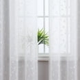CAROMIO Grommet Top White Leaf Curtains 2 Panels Living Room Window