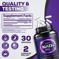 thumbnail image 2 of Nutri Nation Liposomal NAD 500mg Supplement 120 Capsules, Nicotinamide Adenine Dinucleotide, for Anti Aging and Cell Regeneration, 2 Bottles, Made in USA, 2 of 9
