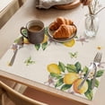 thumbnail image 3 of Placemat Set of 6 Yellow Lemon Floral Placemats for Dining Table Watercolor Butterfly Purple Flower Retro Washable Table Mats for Kitchen and Party Decor Indoor & Outdoor Use, 3 of 8