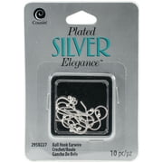 Plated Silver Elegance Metal Findings-Ball Hook Wires 10/Pkg