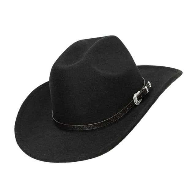 Sombrero de vaquero occidental ligero e informal, accesorio clásico para disfraz de cosplay, novedad Estilo A Negro