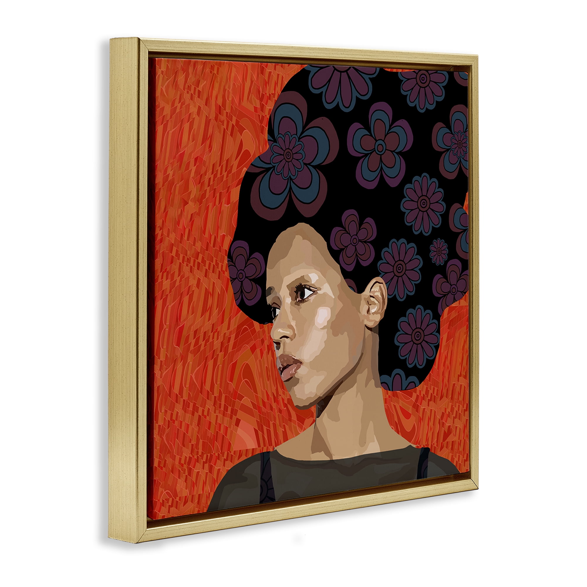 Stupell Industries Portrait Of A Dreamer Gold Framed Floater Canvas Wall Art, design by Lynnda Rakos